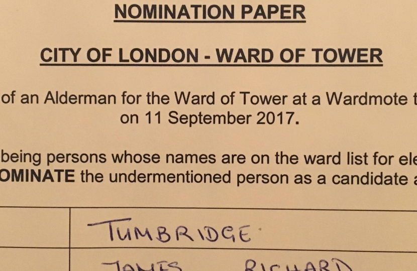 Nomination for Alderman