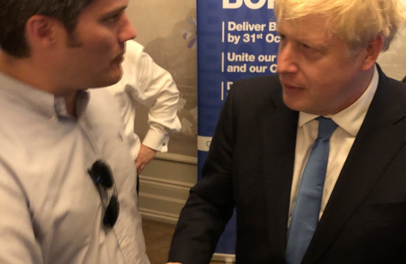 James Tumbridge and Boris Johnson