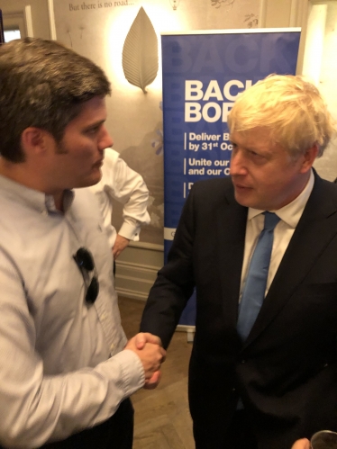 James Tumbridge and Boris Johnson