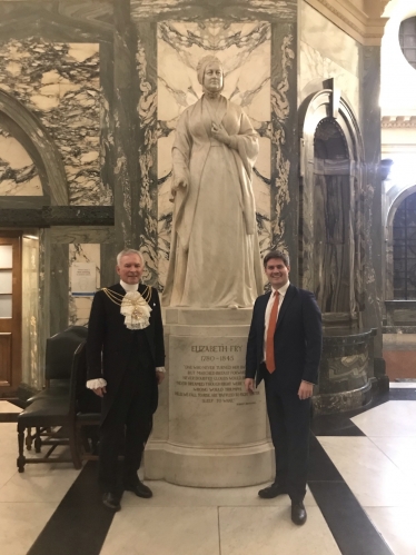 James Tumbridge and Sheriff Nick Lyons at the Old Bailey